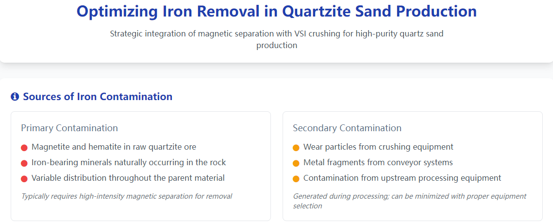 Integration and Optimization of Iron Removal Processes with VSI Crushers in Quartzite Sand Production Lines